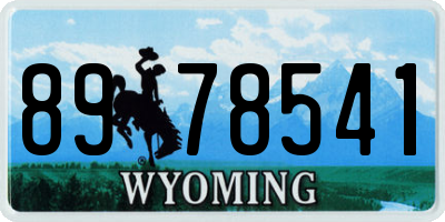 WY license plate 8978541