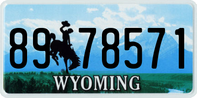 WY license plate 8978571