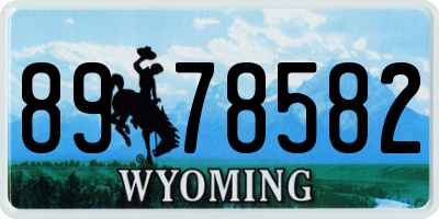 WY license plate 8978582