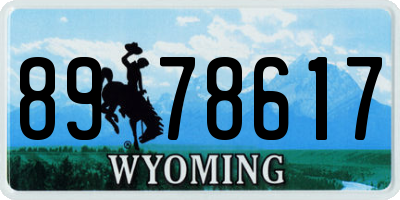 WY license plate 8978617