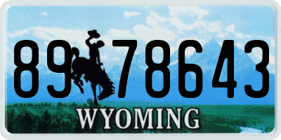 WY license plate 8978643