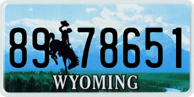 WY license plate 8978651