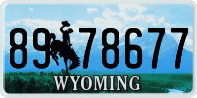 WY license plate 8978677