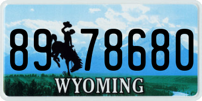 WY license plate 8978680