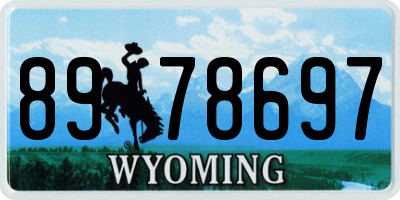 WY license plate 8978697