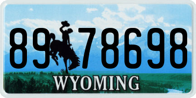 WY license plate 8978698