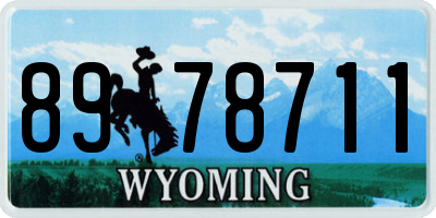 WY license plate 8978711
