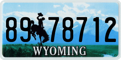 WY license plate 8978712