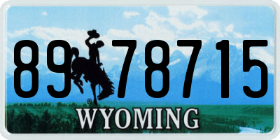 WY license plate 8978715