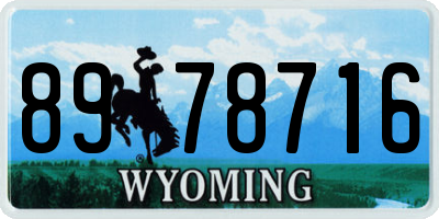 WY license plate 8978716