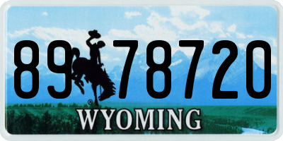 WY license plate 8978720