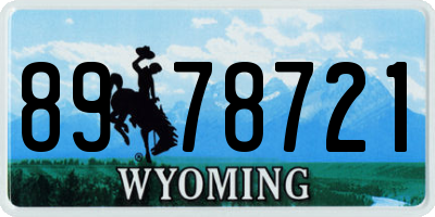 WY license plate 8978721