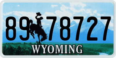 WY license plate 8978727