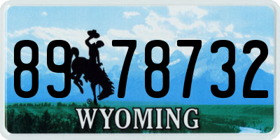 WY license plate 8978732