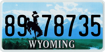 WY license plate 8978735