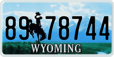 WY license plate 8978744