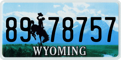 WY license plate 8978757