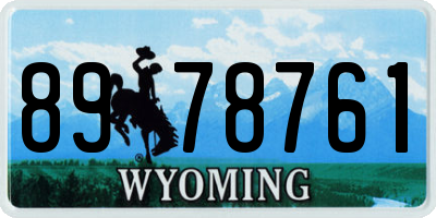 WY license plate 8978761