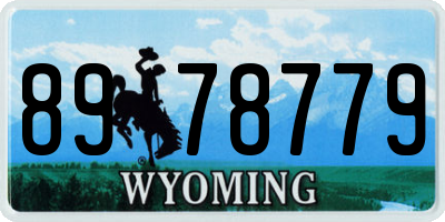 WY license plate 8978779