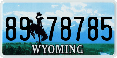 WY license plate 8978785