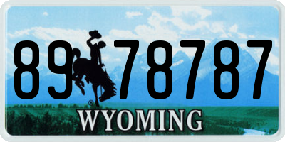 WY license plate 8978787