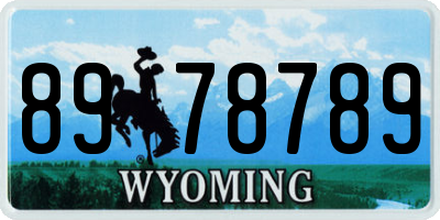 WY license plate 8978789