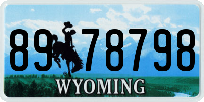WY license plate 8978798