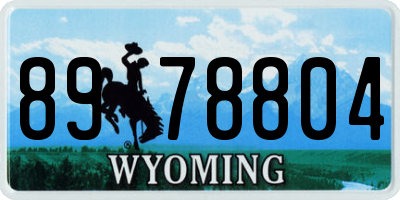 WY license plate 8978804