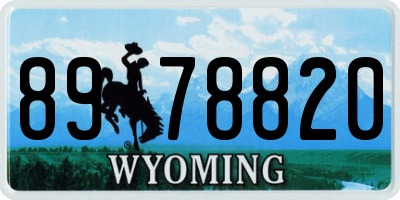 WY license plate 8978820