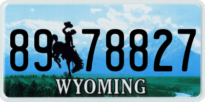 WY license plate 8978827