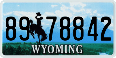 WY license plate 8978842