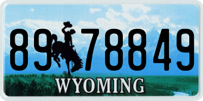 WY license plate 8978849