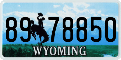 WY license plate 8978850