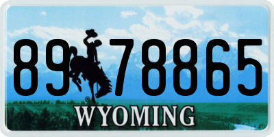 WY license plate 8978865