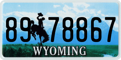 WY license plate 8978867