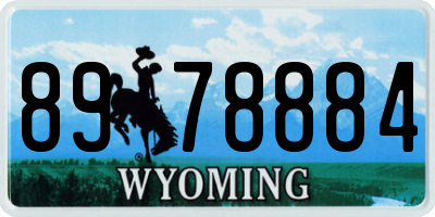 WY license plate 8978884