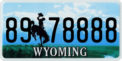 WY license plate 8978888