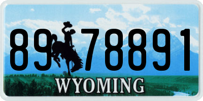WY license plate 8978891