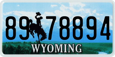 WY license plate 8978894