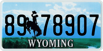 WY license plate 8978907