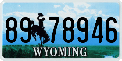 WY license plate 8978946