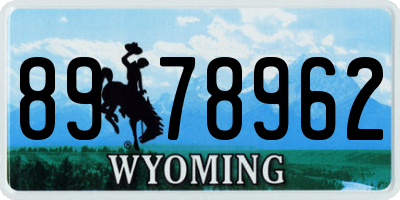 WY license plate 8978962