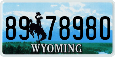 WY license plate 8978980