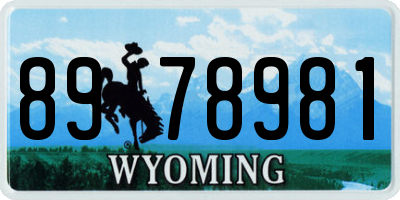 WY license plate 8978981