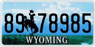 WY license plate 8978985