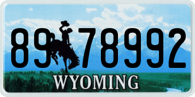 WY license plate 8978992