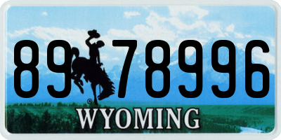 WY license plate 8978996
