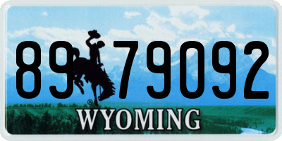 WY license plate 8979092