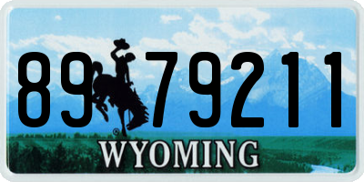 WY license plate 8979211