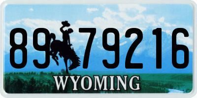 WY license plate 8979216